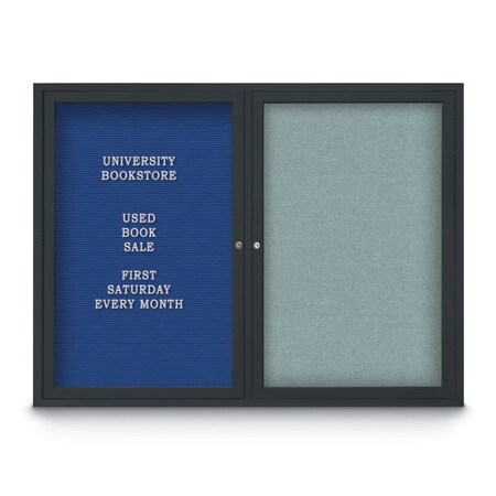 United Visual Products Corkboard, Med Grey/Bronze, 24" x 36" UV430H-BRONZE-MEDGRY